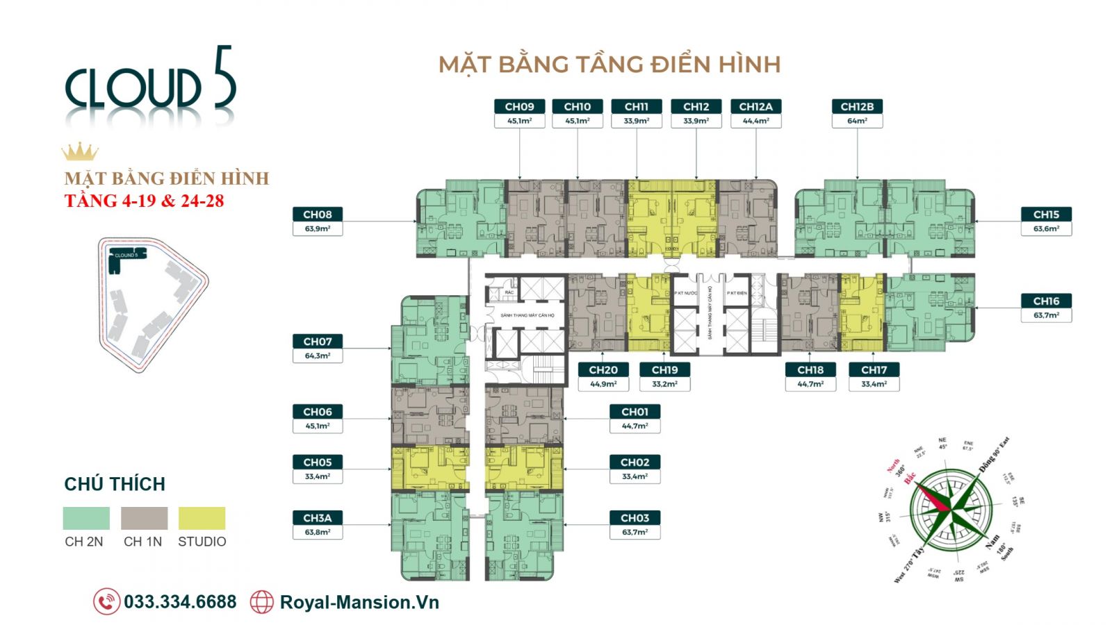 MẶT BẰNG CLOUD 5 - ROYAL MANSION