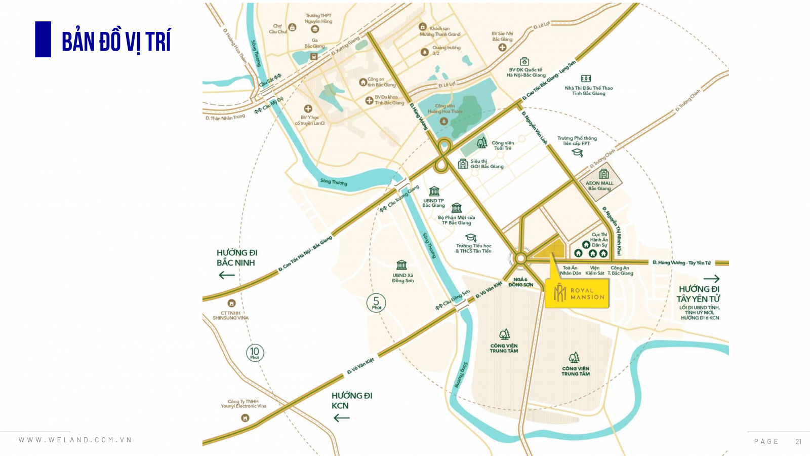 vị trí dự án royal mansion bắc giang